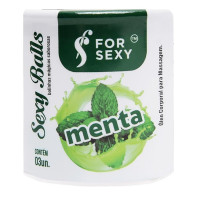 Bolinha Sexy Balls Sabor Menta 03 Unidades - For Sexy Bolinha Sexy Balls Sabor Menta 03 Unidades - For Sexy