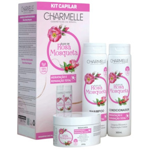 Kit Capilar Óleo de Rosa Mosqueta Charmelle 3 produtos– Hidratação e Reparação Total para Cabelos Secos e Danificados Kit Capilar Óleo de Rosa Mosqueta Charmelle 3 produtos– Hidratação e Reparação Total para Cabelos Secos e Danificados