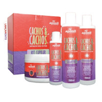 Kit Capilar Cachos & Cachos Apinil com 4 itens Kit Capilar Cachos & Cachos Apinil com 4 itens
